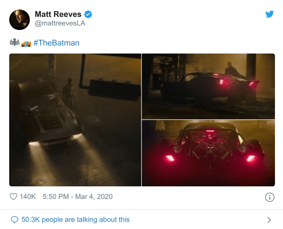 Postingan Matt Reeves di akun Twitter-nya